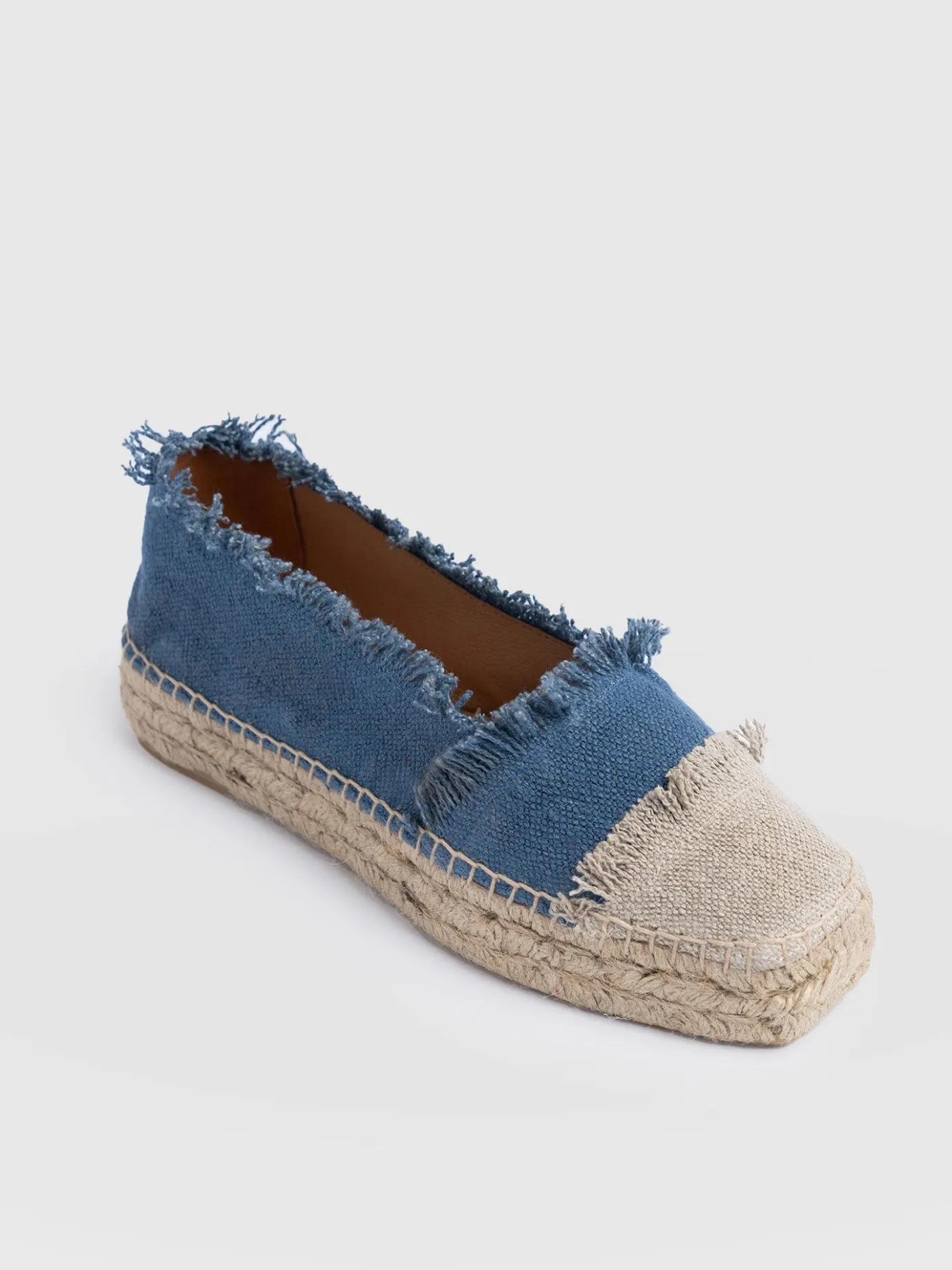 Shoes|Saint and Sofia Ivy Frayed Espadrille Pumps - Blue