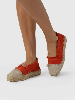 Shoes|Saint and Sofia Ivy Frayed Espadrille Pumps - Orange