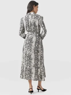 Dresses|Saint and Sofia Jacqueline Shirt Dress - Cream Snake