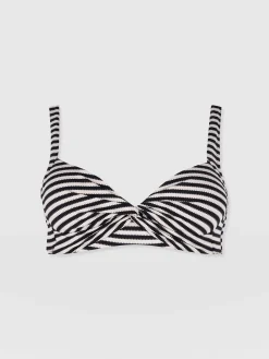 Swimwear|Saint and Sofia Jesse Twist Front Bikini Top - Stripe