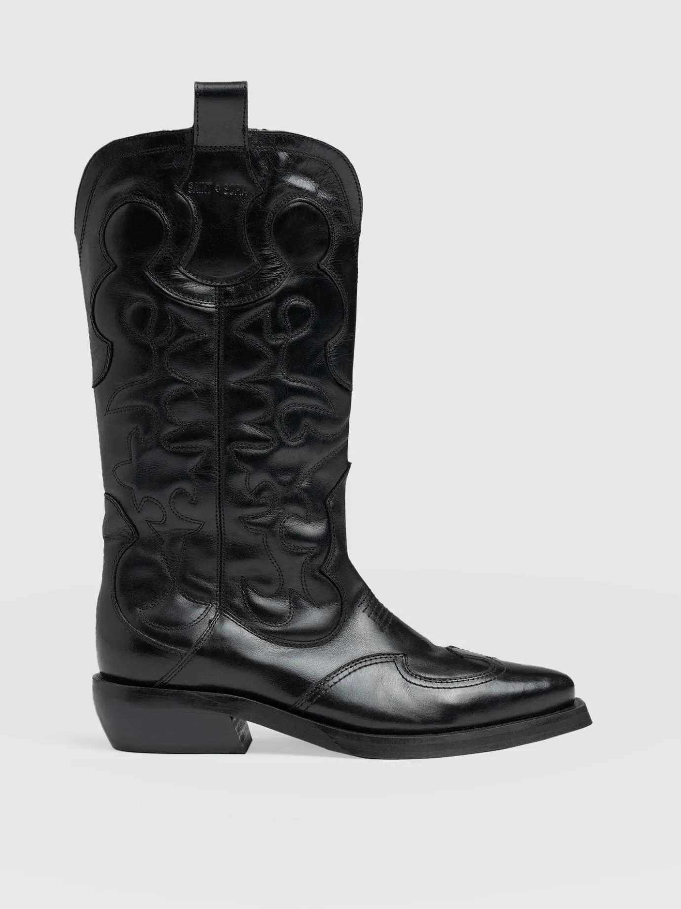 Boots|Shoes|Saint and Sofia Kansas Western Boot - Black
