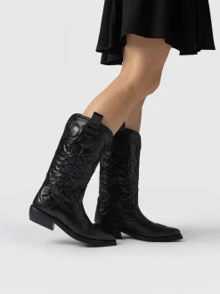Boots|Shoes|Saint and Sofia Kansas Western Boot - Black