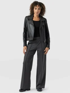 Pants|Saint and Sofia Keller Wide Leg Pant - Charcoal
