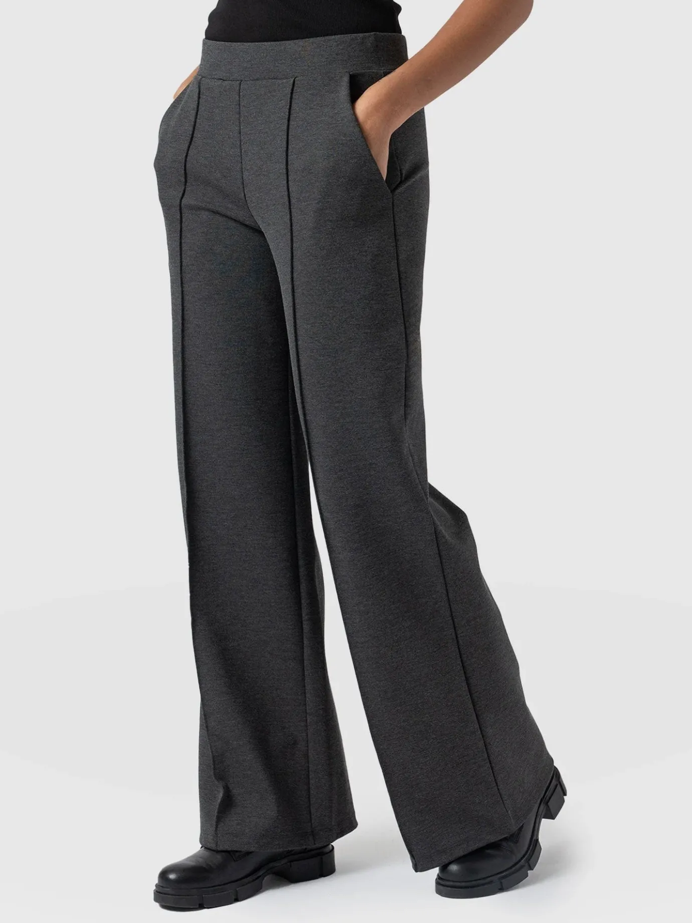 Pants|Saint and Sofia Keller Wide Leg Pant - Charcoal