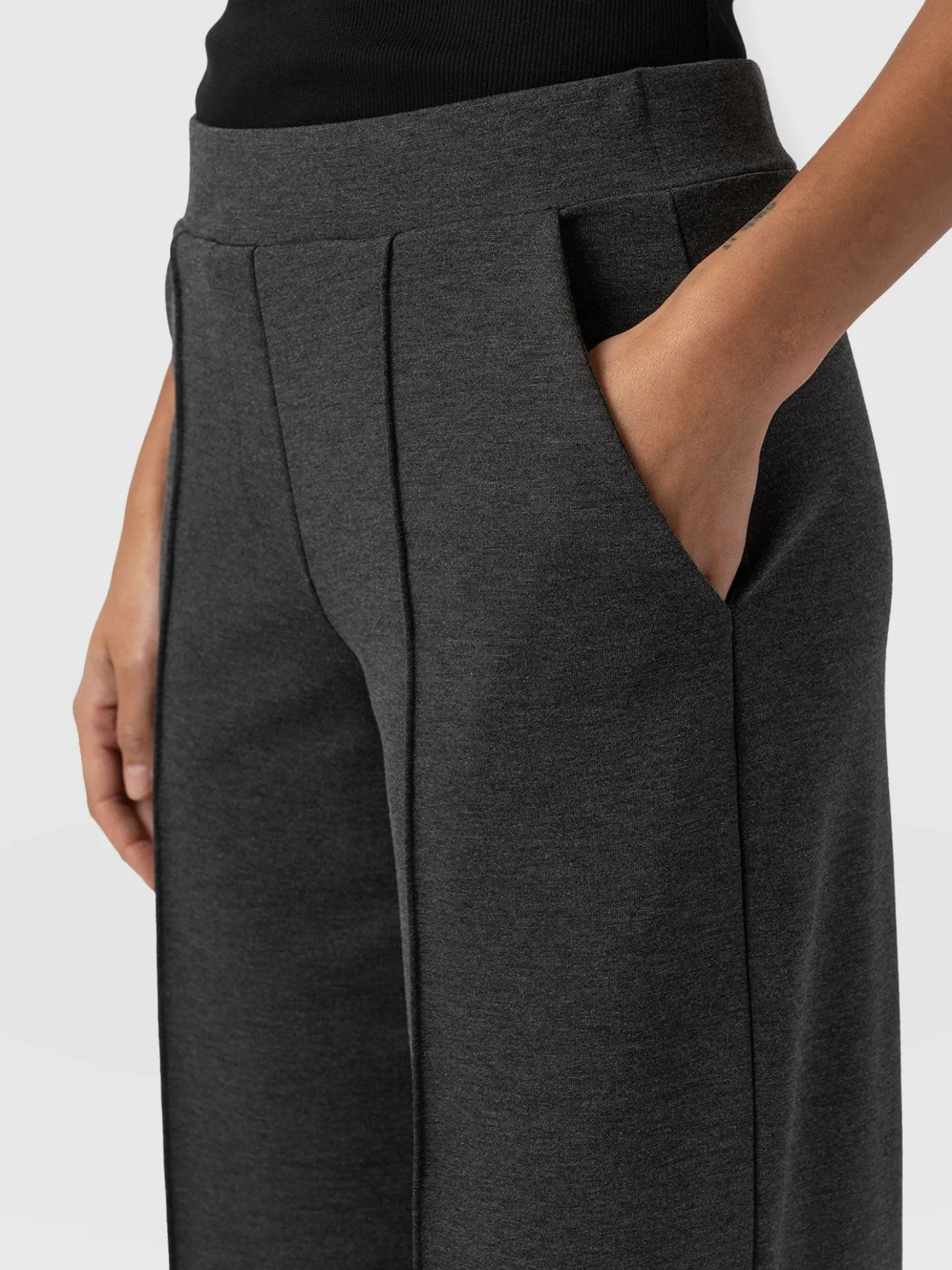 Pants|Saint and Sofia Keller Wide Leg Pant - Charcoal