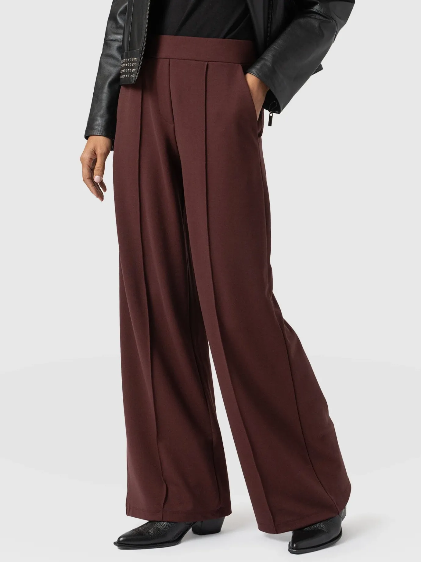 Pants|Saint and Sofia Keller Wide Leg Pant - Maroon