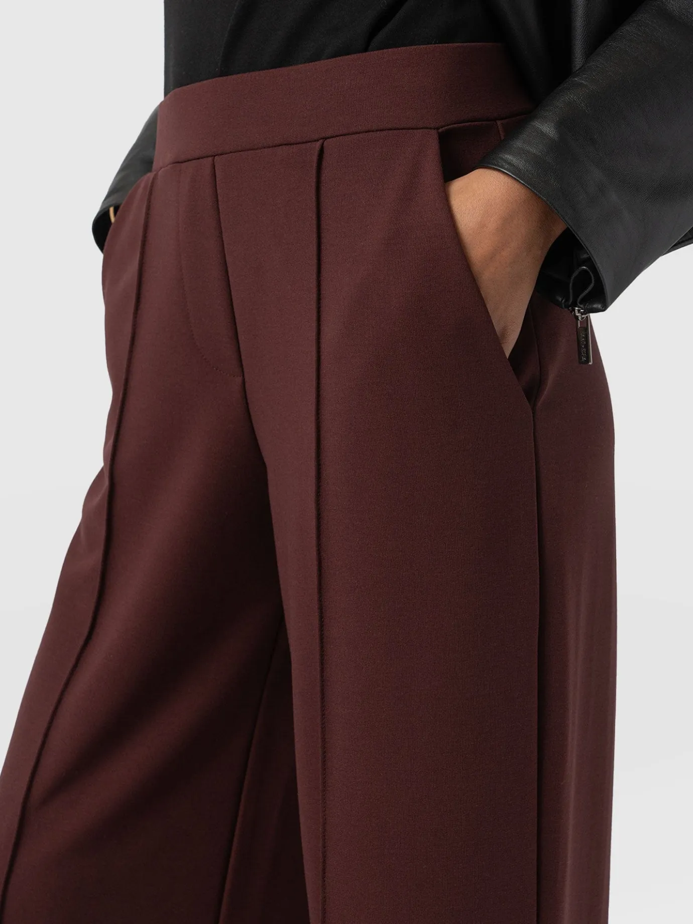 Pants|Saint and Sofia Keller Wide Leg Pant - Maroon