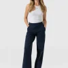 Pants|Saint and Sofia Keller Wide Leg Pant - Navy Twill