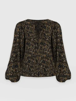 Blouses & Shirts|Saint and Sofia Kristen Blouse - Ditsy Leopard