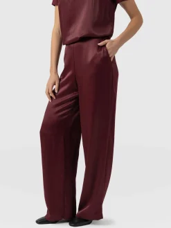 Pants|Saint and Sofia Langley Wide Leg Pant - Maroon