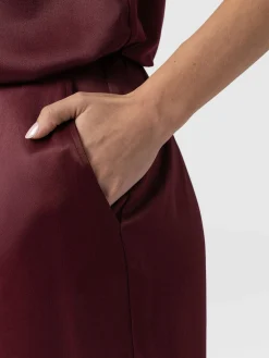 Pants|Saint and Sofia Langley Wide Leg Pant - Maroon
