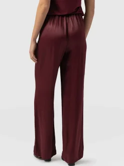 Pants|Saint and Sofia Langley Wide Leg Pant - Maroon