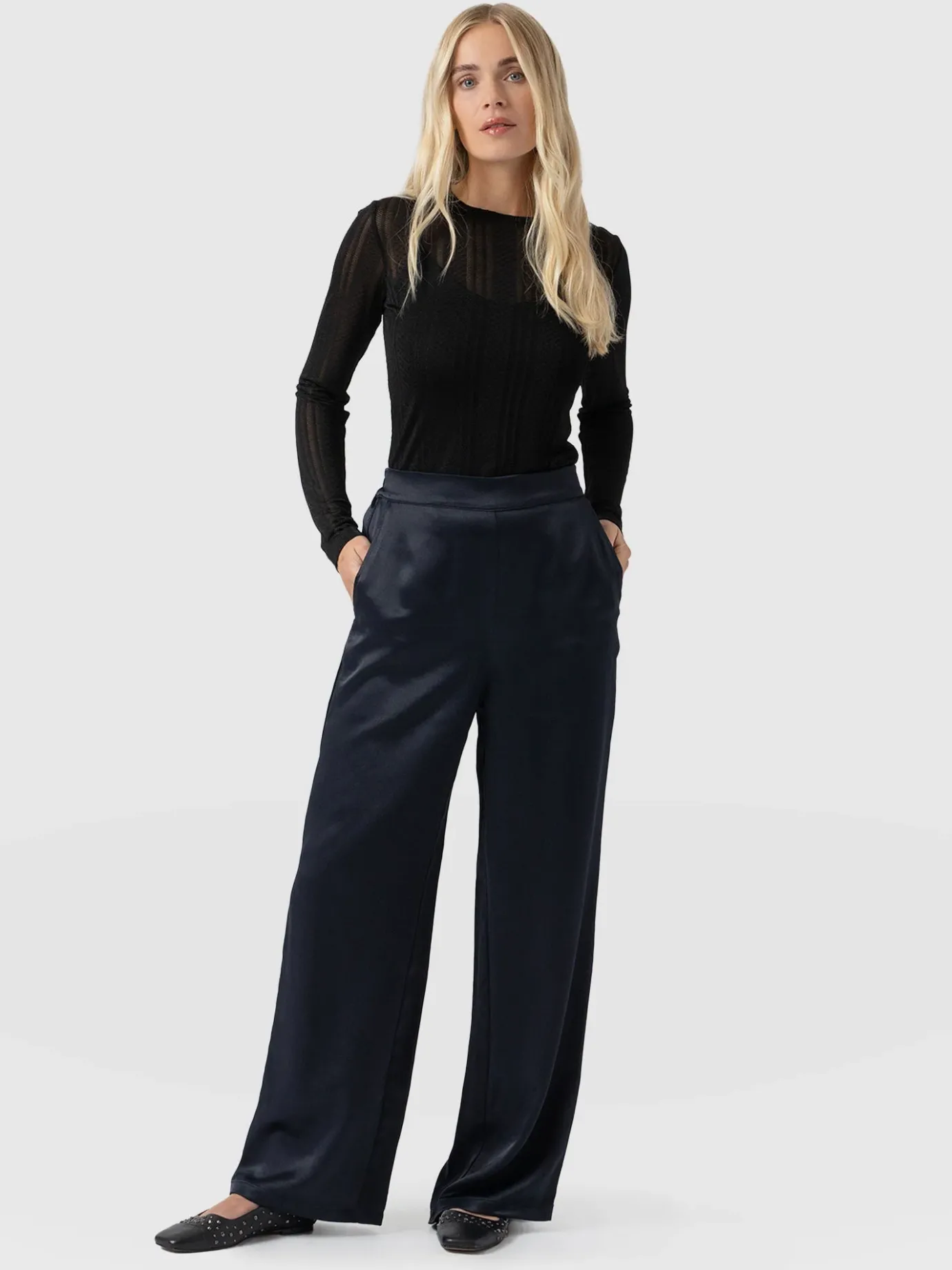 Pants|Saint and Sofia Langley Wide Leg Pant - Navy