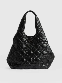 Accessories|Shoulder Bags|Saint and Sofia Large Stella Quilted Shoulder Tote Bag - Black