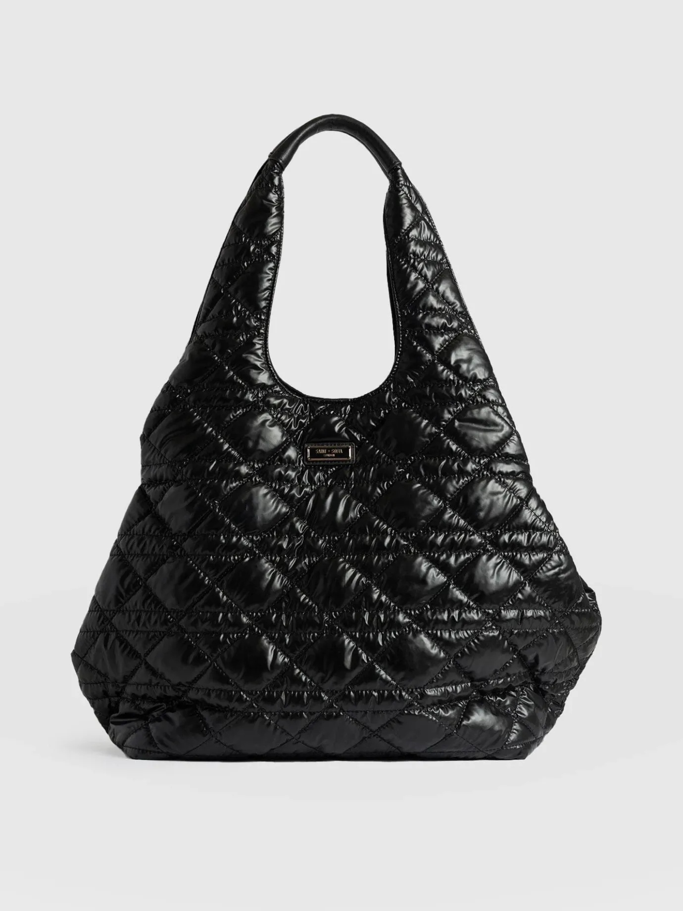 Accessories|Shoulder Bags|Saint and Sofia Large Stella Quilted Shoulder Tote Bag - Black