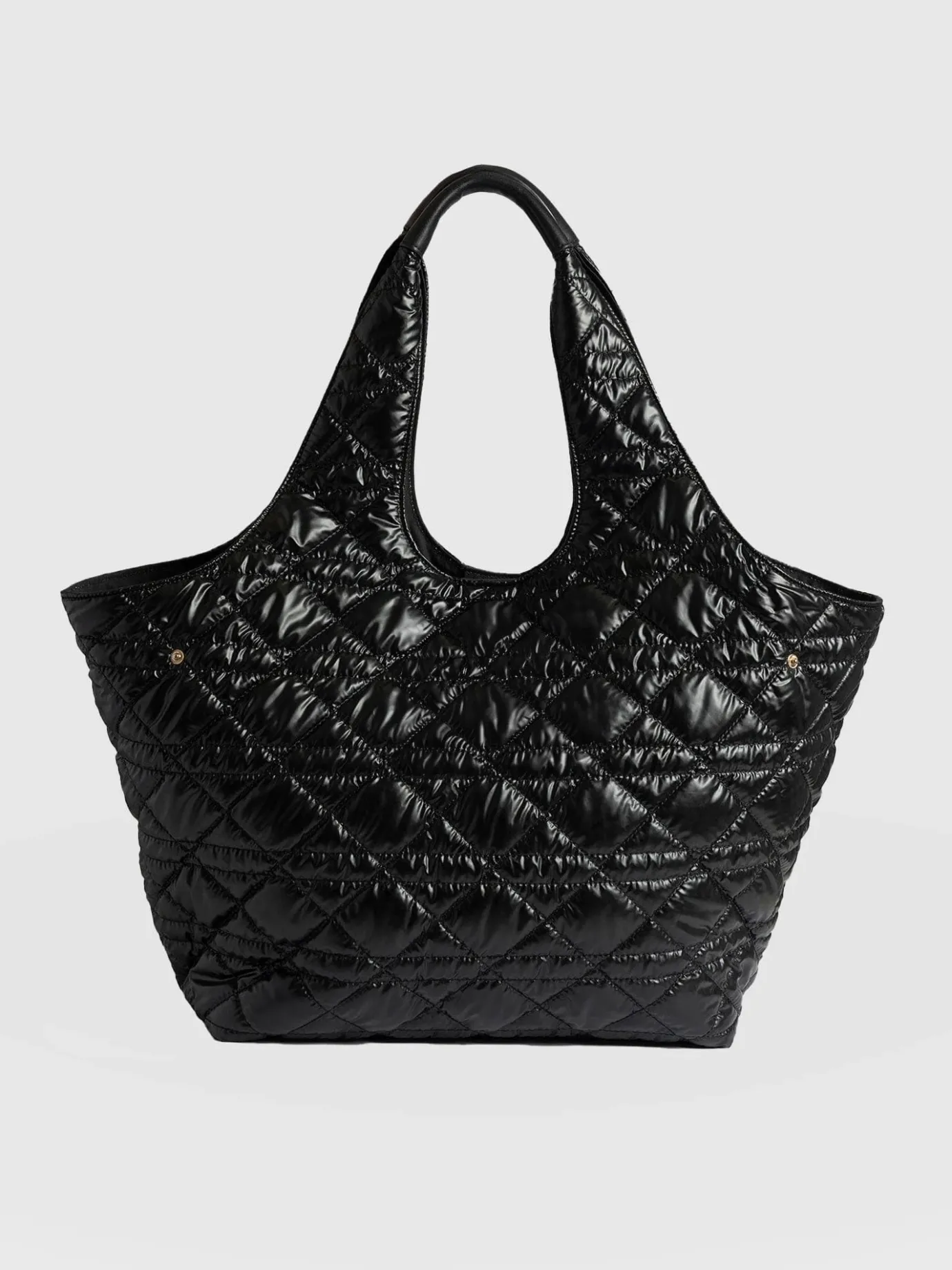 Accessories|Shoulder Bags|Saint and Sofia Large Stella Quilted Shoulder Tote Bag - Black