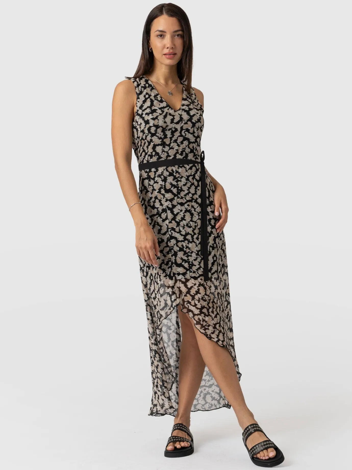 Dresses|Saint and Sofia Lexi High Low Dress - Black Confetti Petal