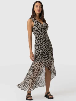 Dresses|Saint and Sofia Lexi High Low Dress - Black Confetti Petal