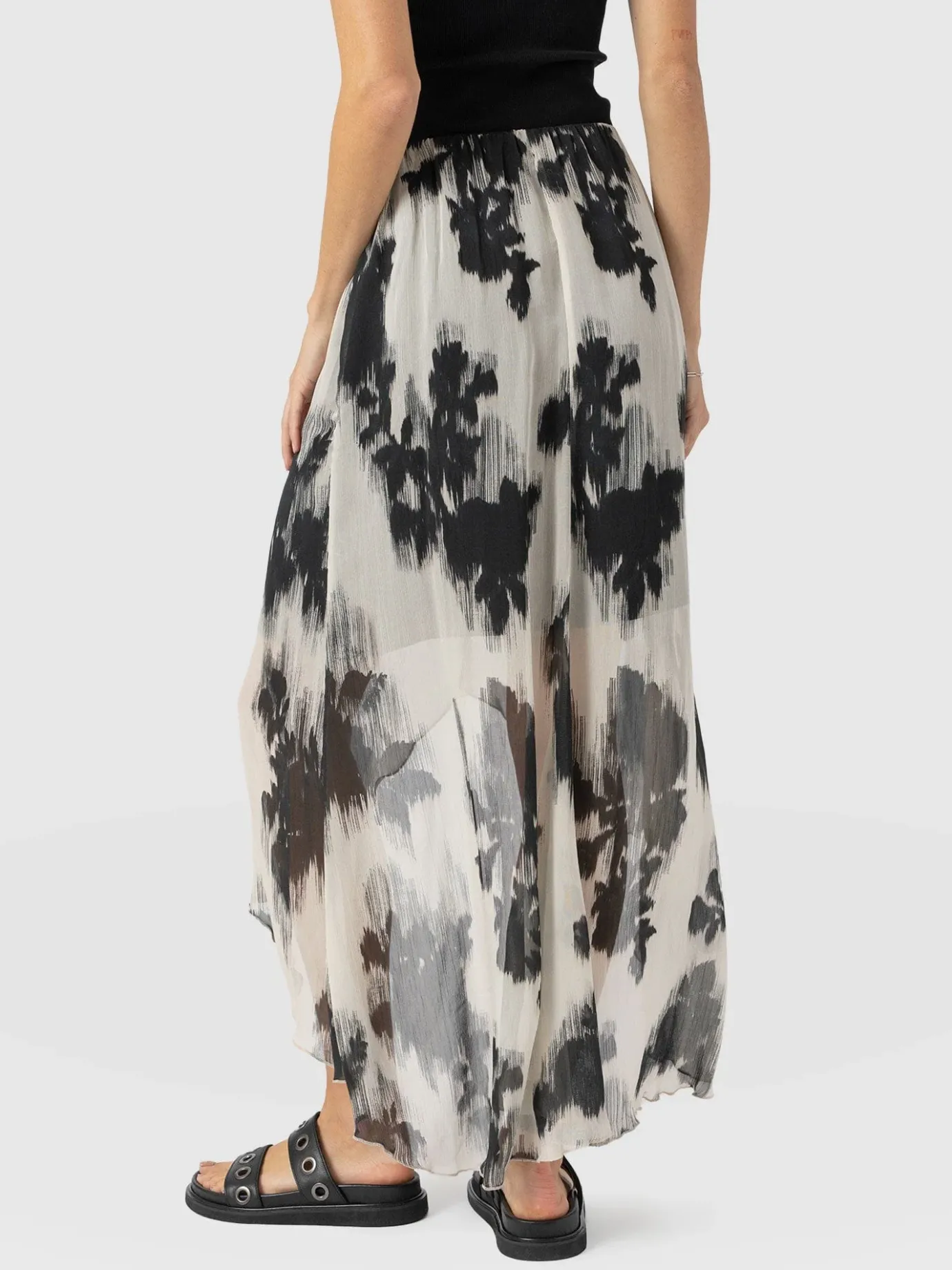Skirts|Saint and Sofia Lexi High Low Skirt - White Fade Floral