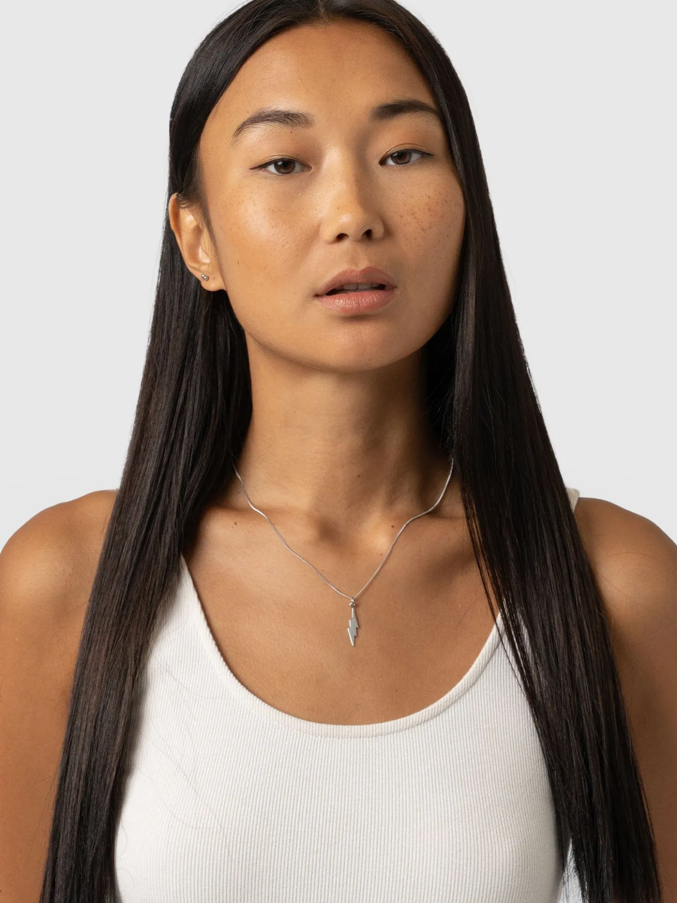 Silver Jewelry|Jewelry|Saint and Sofia Lightning Necklace - Silver