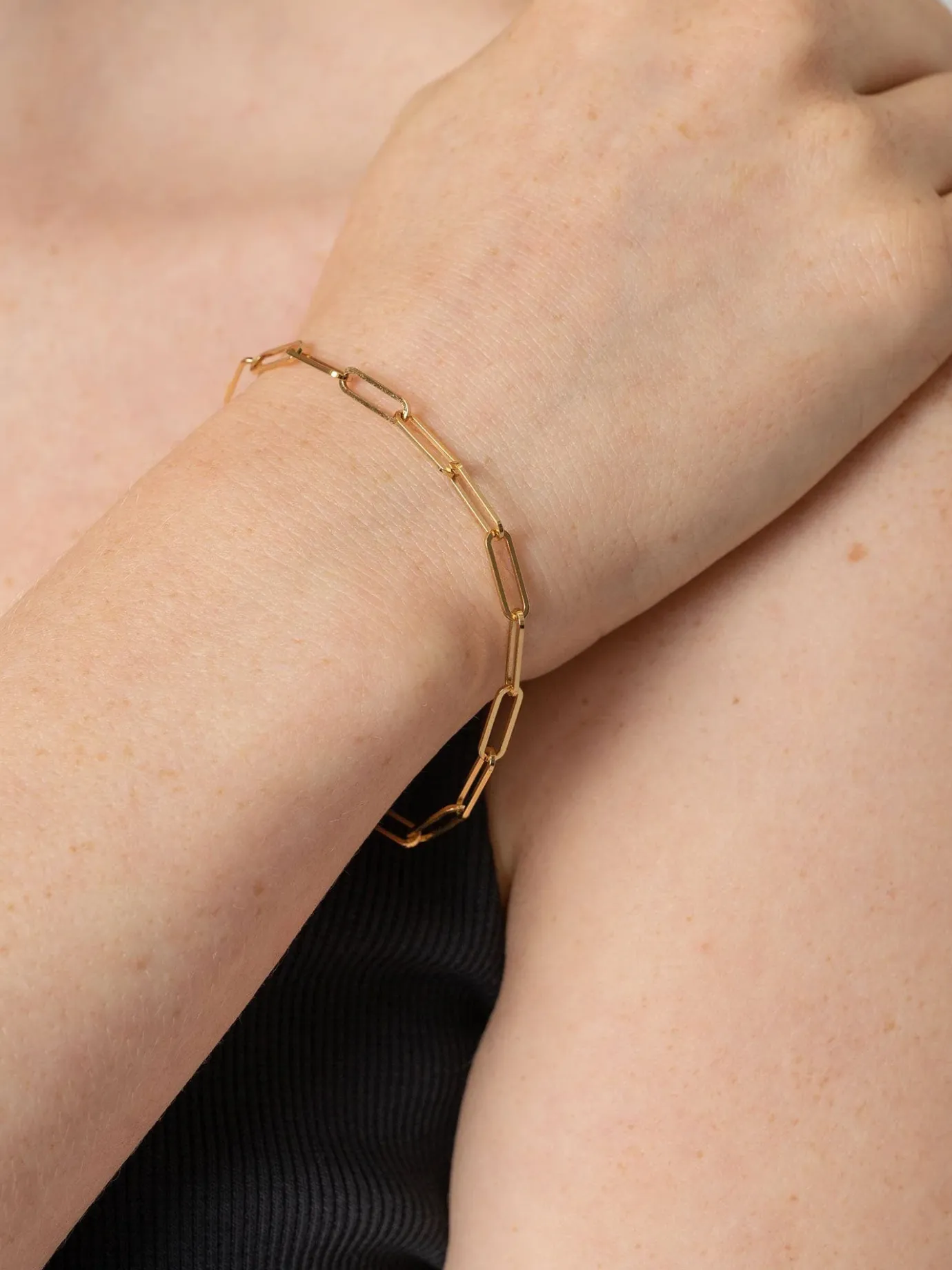 Gold Jewelry|Jewelry|Saint and Sofia Link Chain Bracelet - Gold
