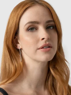 Silver Jewelry|Jewelry|Saint and Sofia Link Chain Drop Earrings - Silver
