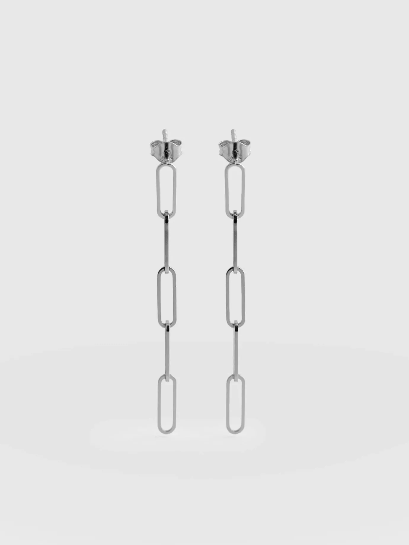 Silver Jewelry|Jewelry|Saint and Sofia Link Chain Drop Earrings - Silver