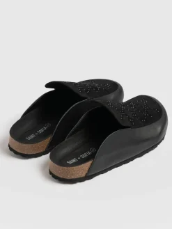 Clogs & Slides|Sandals|Saint and Sofia Lottie Studded Clogs - Black