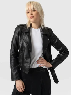 Leather|Coats & Jackets|Saint and Sofia Luther Leather Jacket - Black