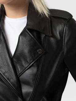 Leather|Coats & Jackets|Saint and Sofia Luther Leather Jacket - Black