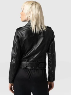 Leather|Coats & Jackets|Saint and Sofia Luther Leather Jacket - Black