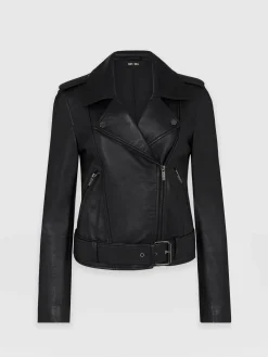 Leather|Coats & Jackets|Saint and Sofia Luther Leather Jacket - Black