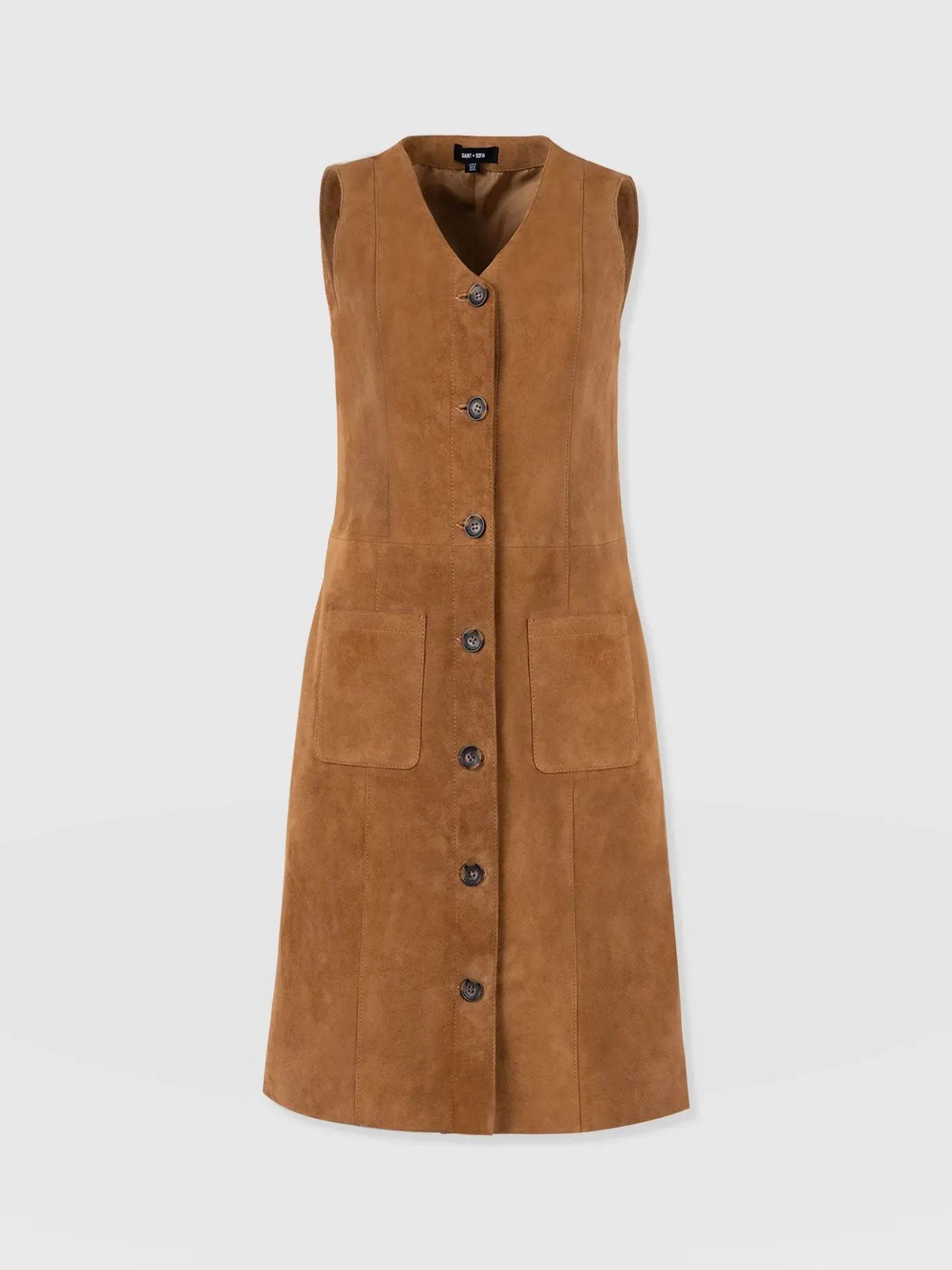 Leather|Dresses|Saint and Sofia Luther Suede Mini Dress - Camel