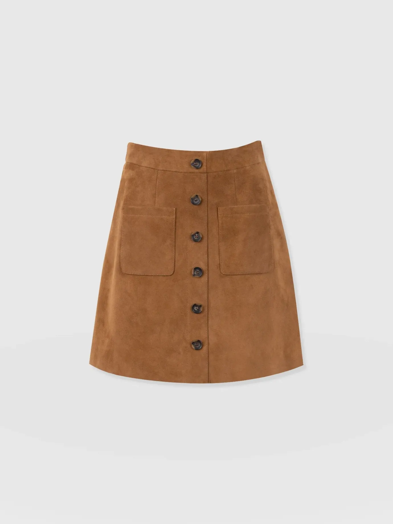 Skirts|Leather|Saint and Sofia Luther Suede Mini Skirt - Camel