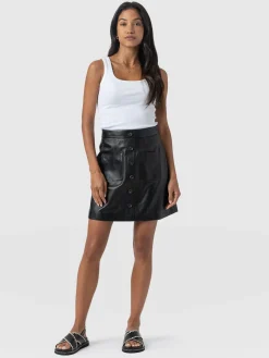 Leather|Skirts|Saint and Sofia Luther Suede Mini Skirt - Black