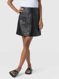 Leather|Skirts|Saint and Sofia Luther Suede Mini Skirt - Black