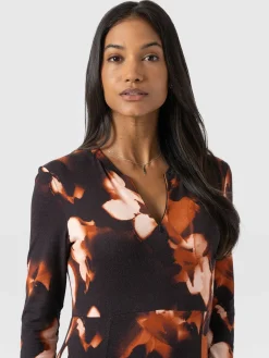 Dresses|Saint and Sofia Macie Zip Up Dress - Orange Aurora