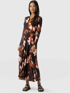 Dresses|Saint and Sofia Macie Zip Up Dress - Orange Aurora