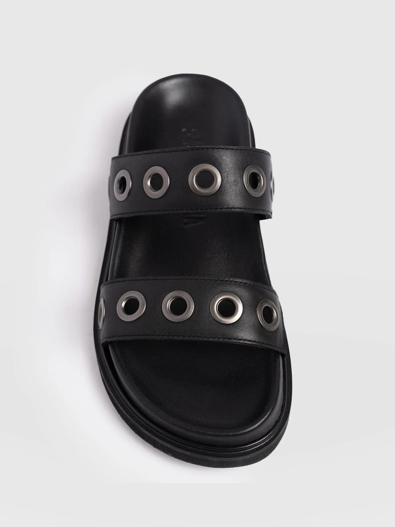 Shoes|Sandals|Saint and Sofia Madison Eyelet Slides - Black