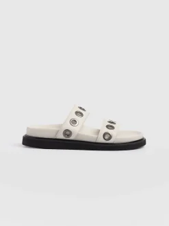 Sandals|Shoes|Saint and Sofia Madison Eyelet Slides - Cream