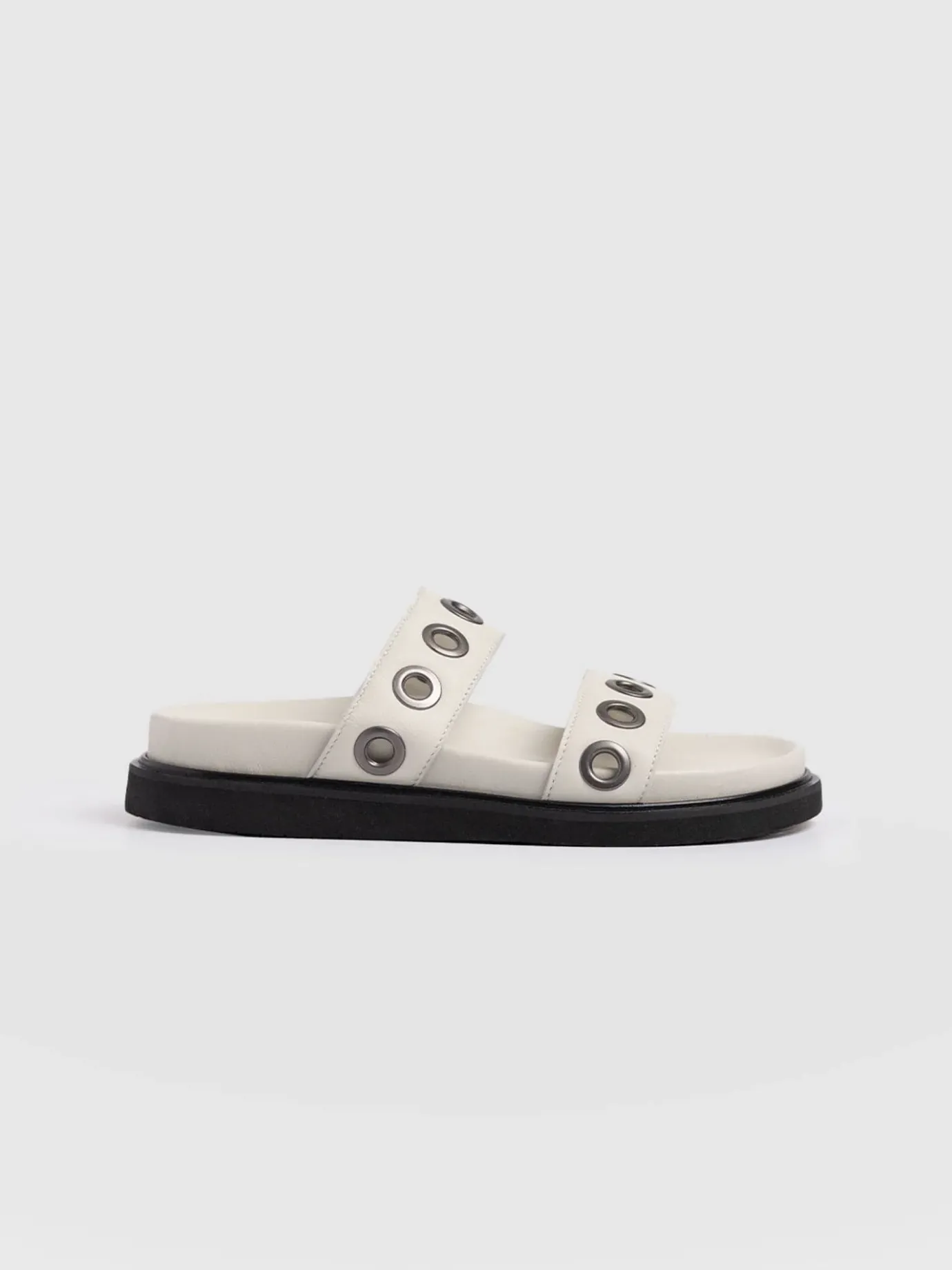 Sandals|Shoes|Saint and Sofia Madison Eyelet Slides - Cream