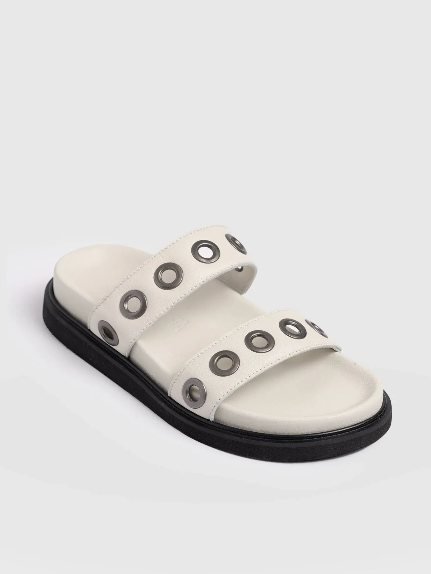 Sandals|Shoes|Saint and Sofia Madison Eyelet Slides - Cream