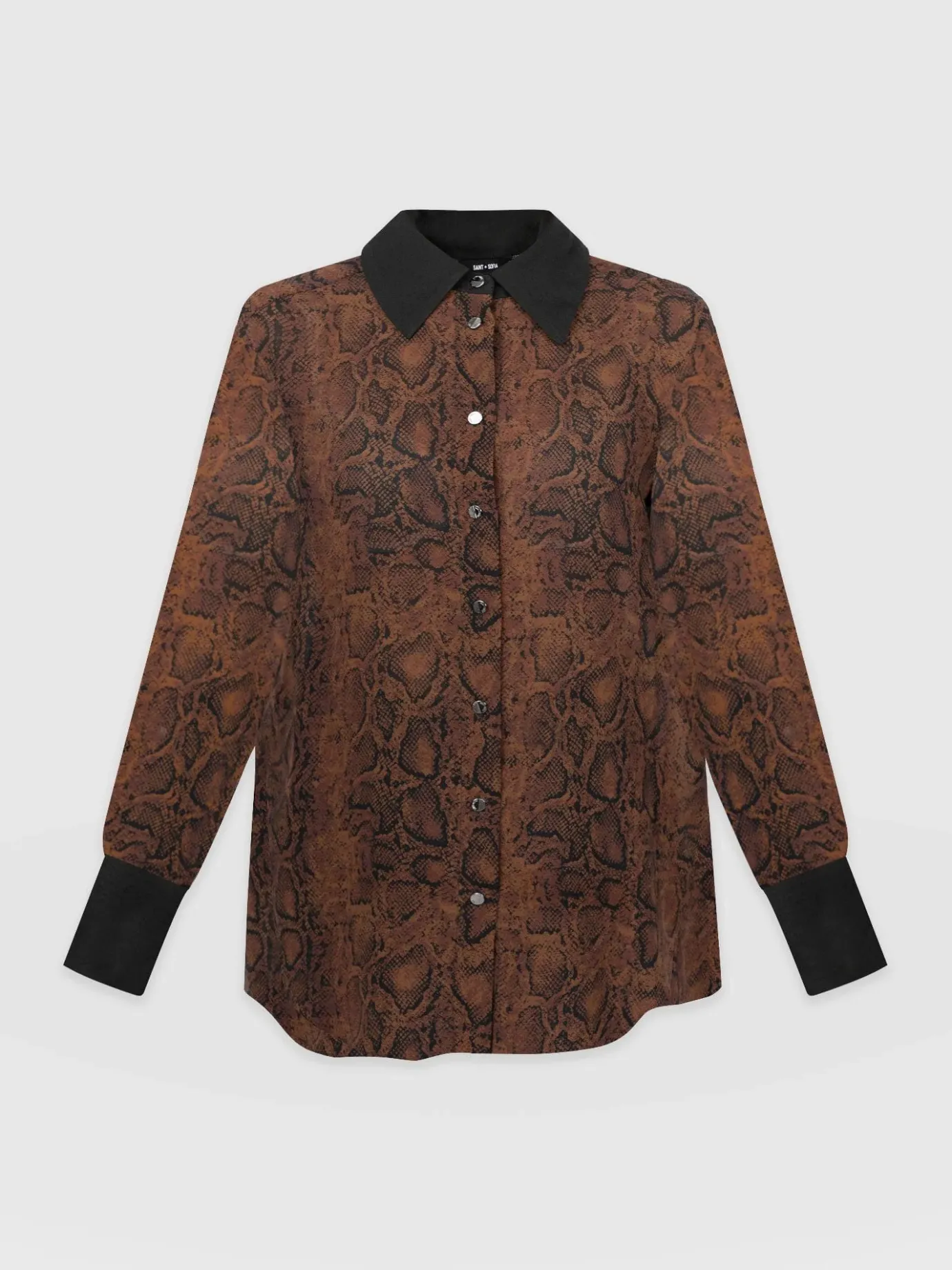 Blouses & Shirts|Saint and Sofia Madison Shirt - Brown Snake