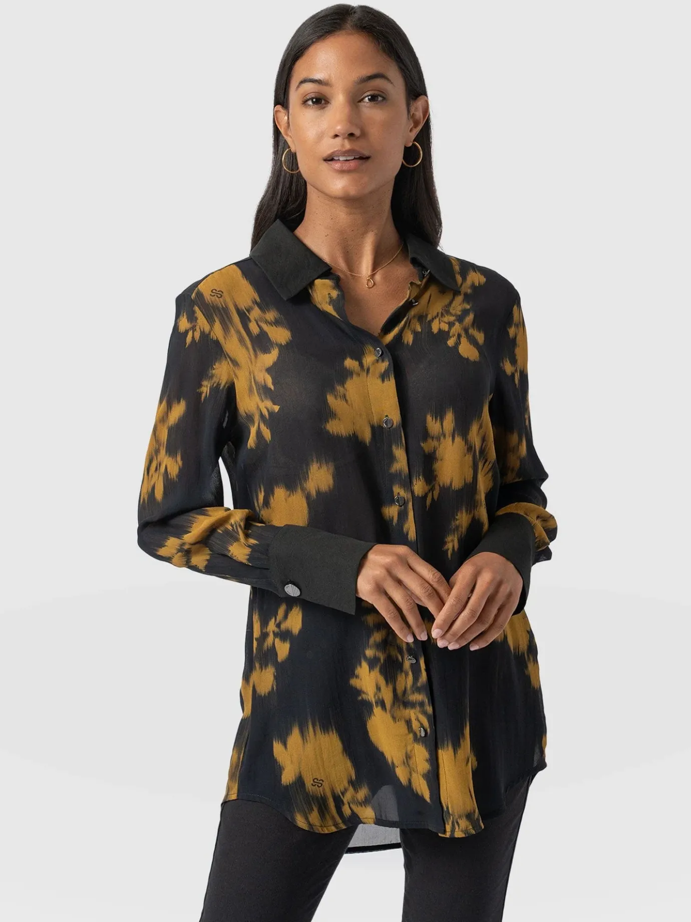 Blouses & Shirts|Saint and Sofia Madison Shirt - Yellow Fade Floral