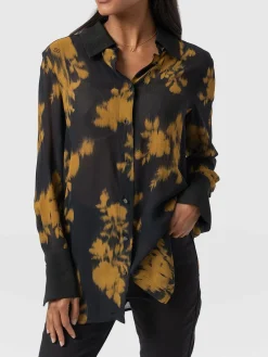 Blouses & Shirts|Saint and Sofia Madison Shirt - Yellow Fade Floral