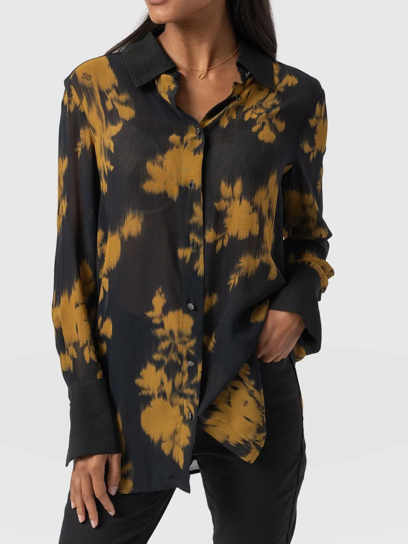 Blouses & Shirts|Saint and Sofia Madison Shirt - Yellow Fade Floral