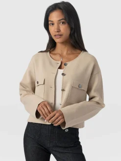 Knitwear|Saint and Sofia Maeva Knit Jacket - Cream