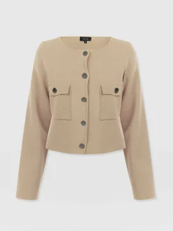 Knitwear|Saint and Sofia Maeva Knit Jacket - Cream
