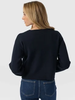 Coats & Jackets|Saint and Sofia Maeva Knit Jacket - Navy