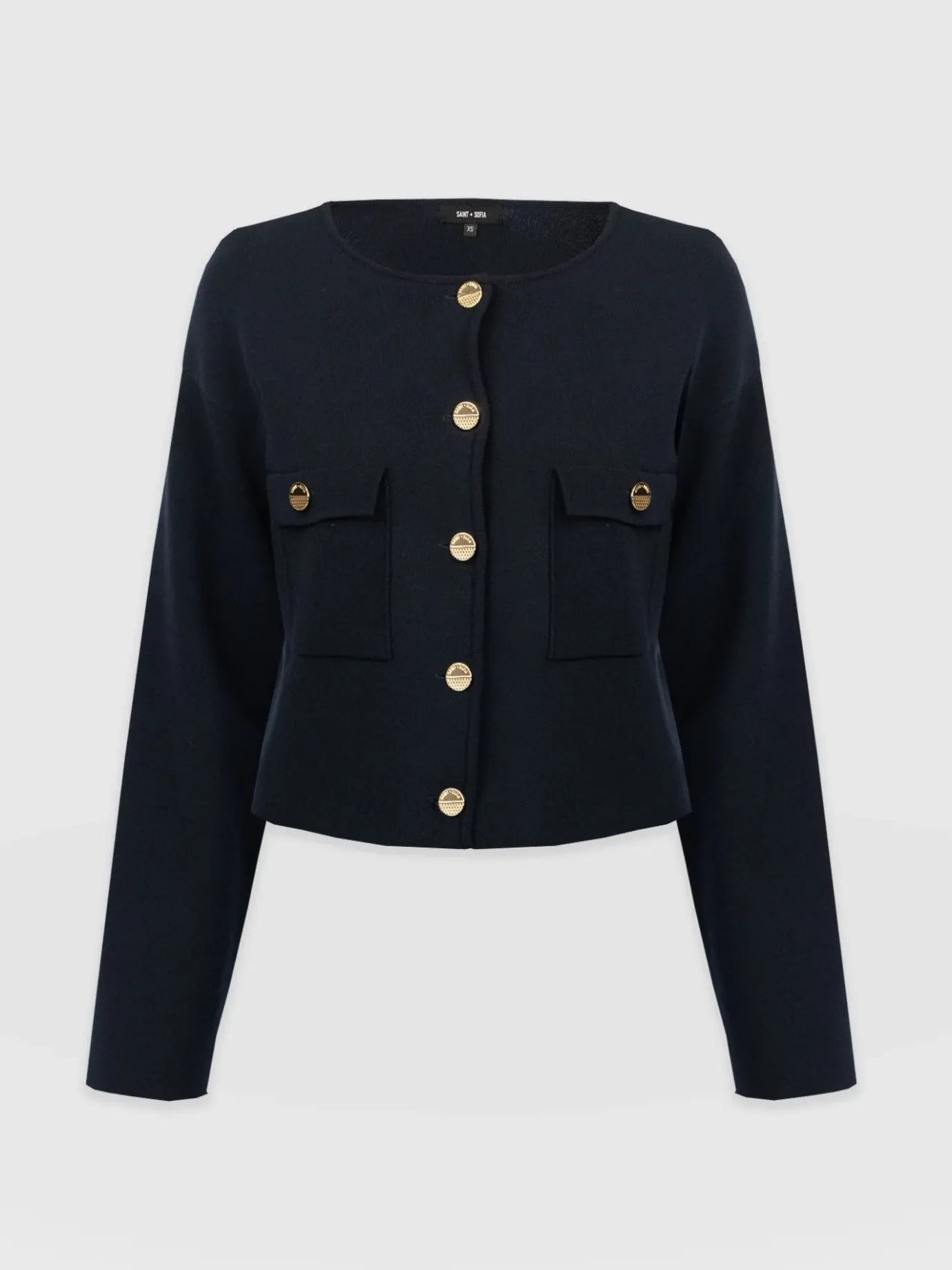 Coats & Jackets|Saint and Sofia Maeva Knit Jacket - Navy